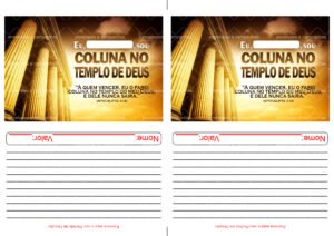 Envelope Coluna no Templo de Deus (2 numa folha A4)