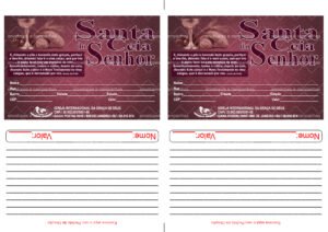 Envelope Santa Ceia - IIGD - Igreja da Graça (2 numa folha A4)