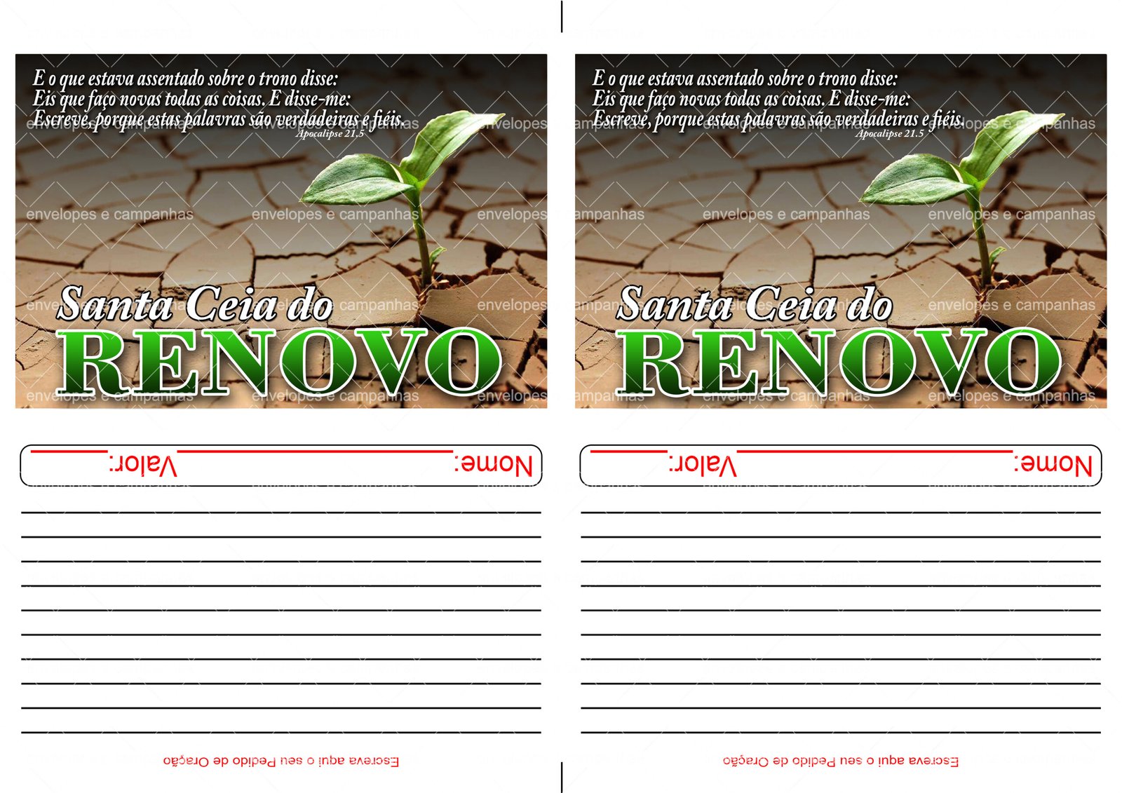 Envelopes 2x1 - Santa Ceia - Renovo Modelo 2