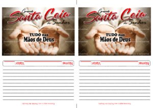 Envelopes 2x1 - Santa Ceia Tudo nas Mãos de Deus