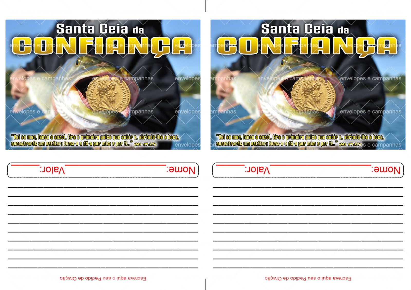 Envelopes 2x1 - Santa Ceia da Confiança - Moeda