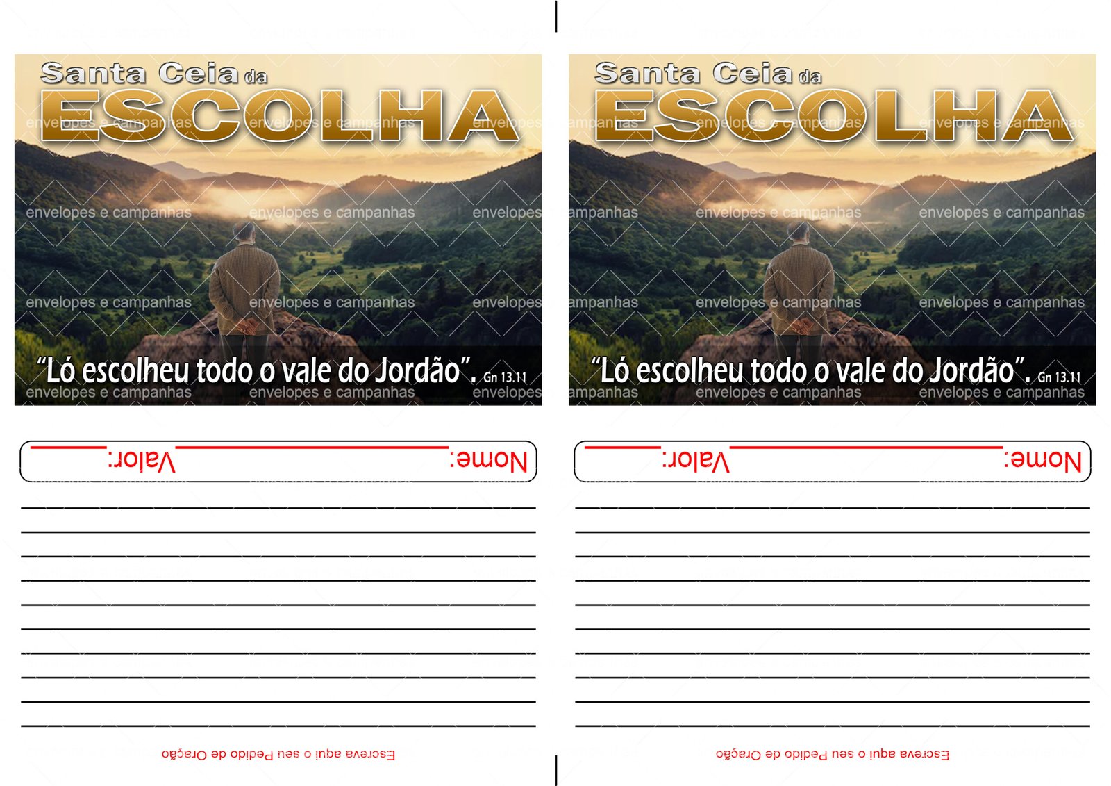 Envelopes 2x1 - Santa Ceia da Escolha