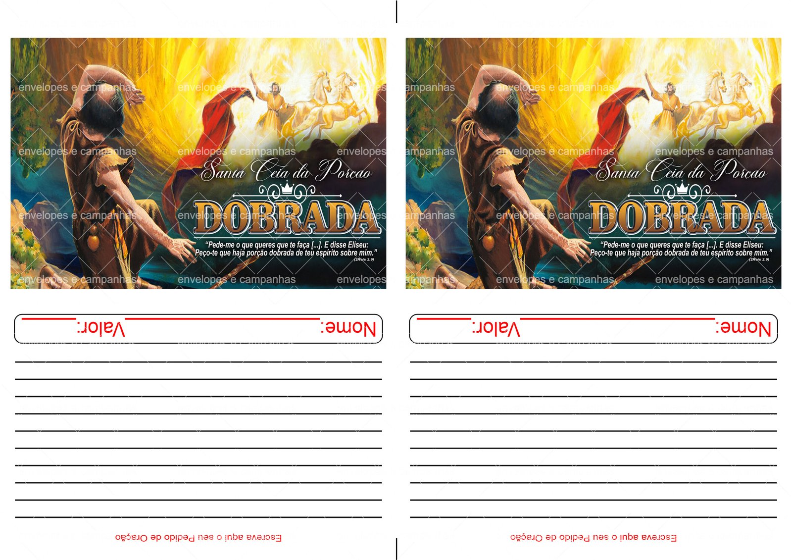 Envelopes 2x1 - Santa Ceia da Porção Dobrada