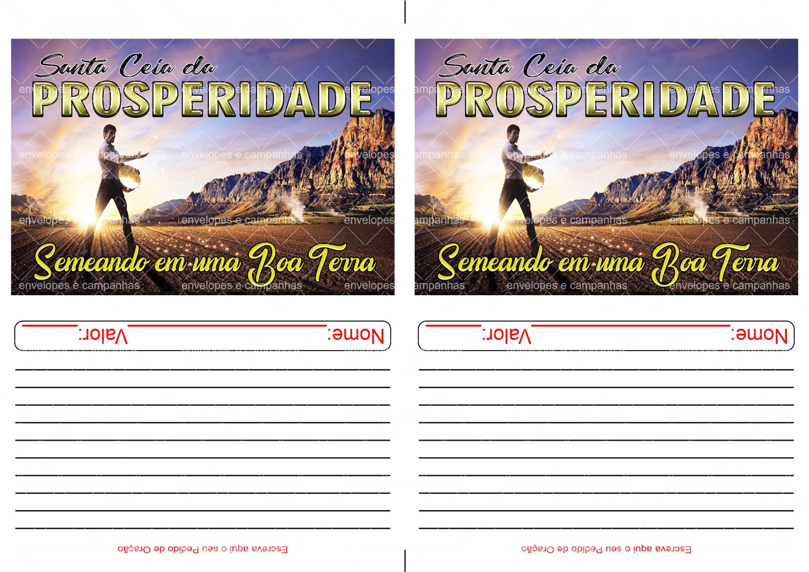 Envelopes 2x1 - Santa Ceia da Prosperidade