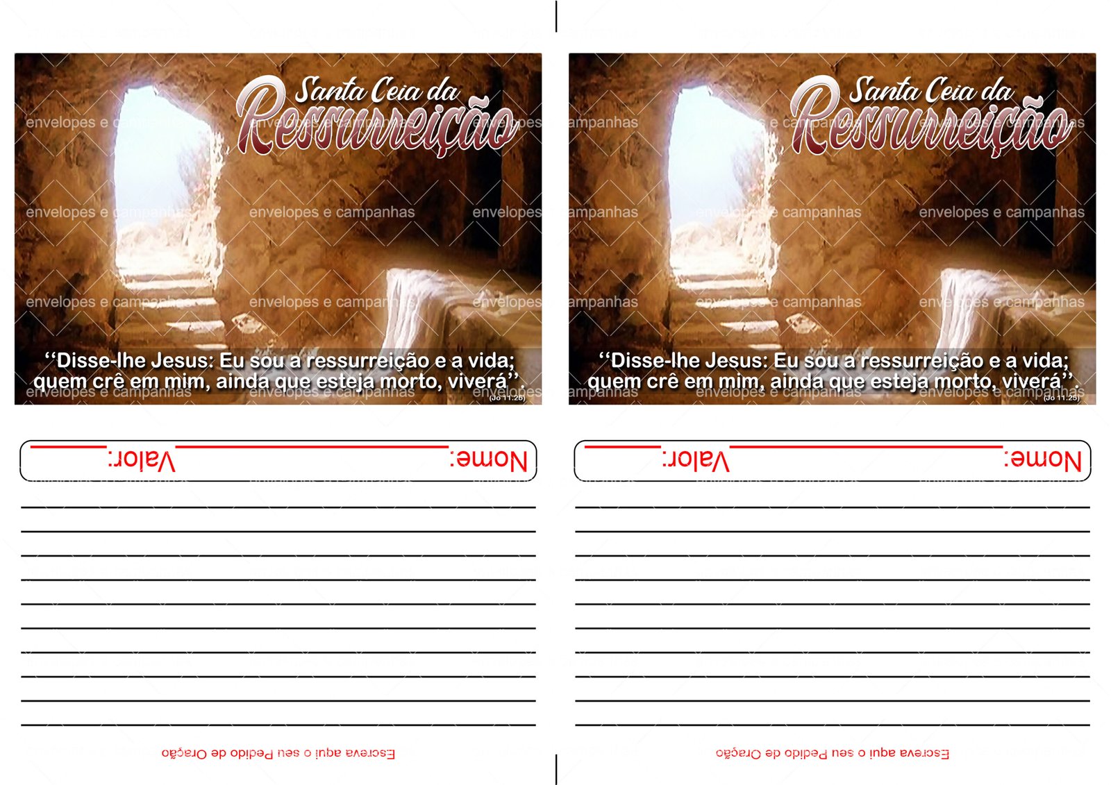 Envelopes 2x1 - Santa Ceia da Ressurreição 01