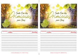 Envelopes 2x1 - Santa Ceia das Primícias para Deus