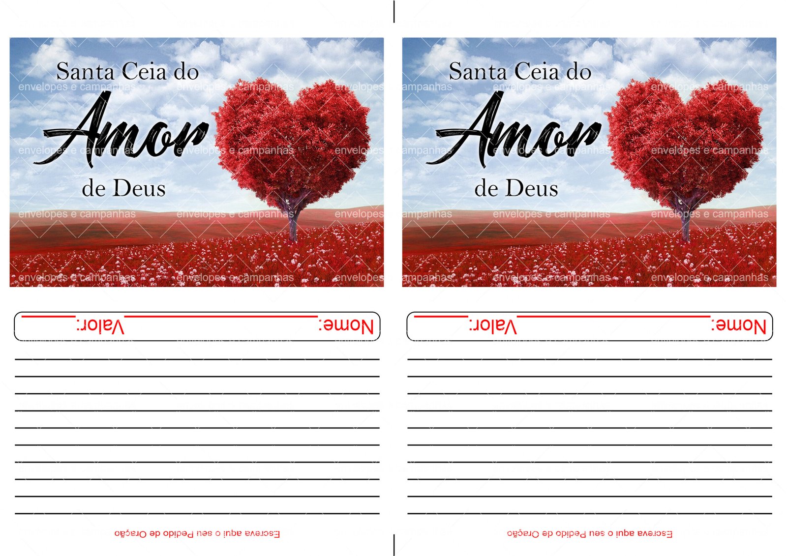 Envelopes 2x1 - Santa Ceia do Amor de Deus