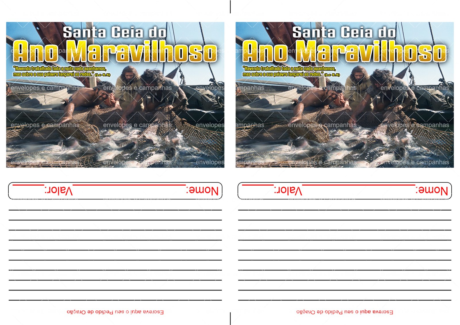 Envelopes 2x1 - Santa Ceia do Ano Maravilhoso - Pesca