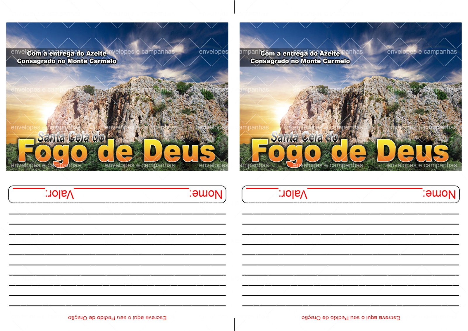 Envelopes 2x1 - Santa Ceia do Fogo de Deus 01