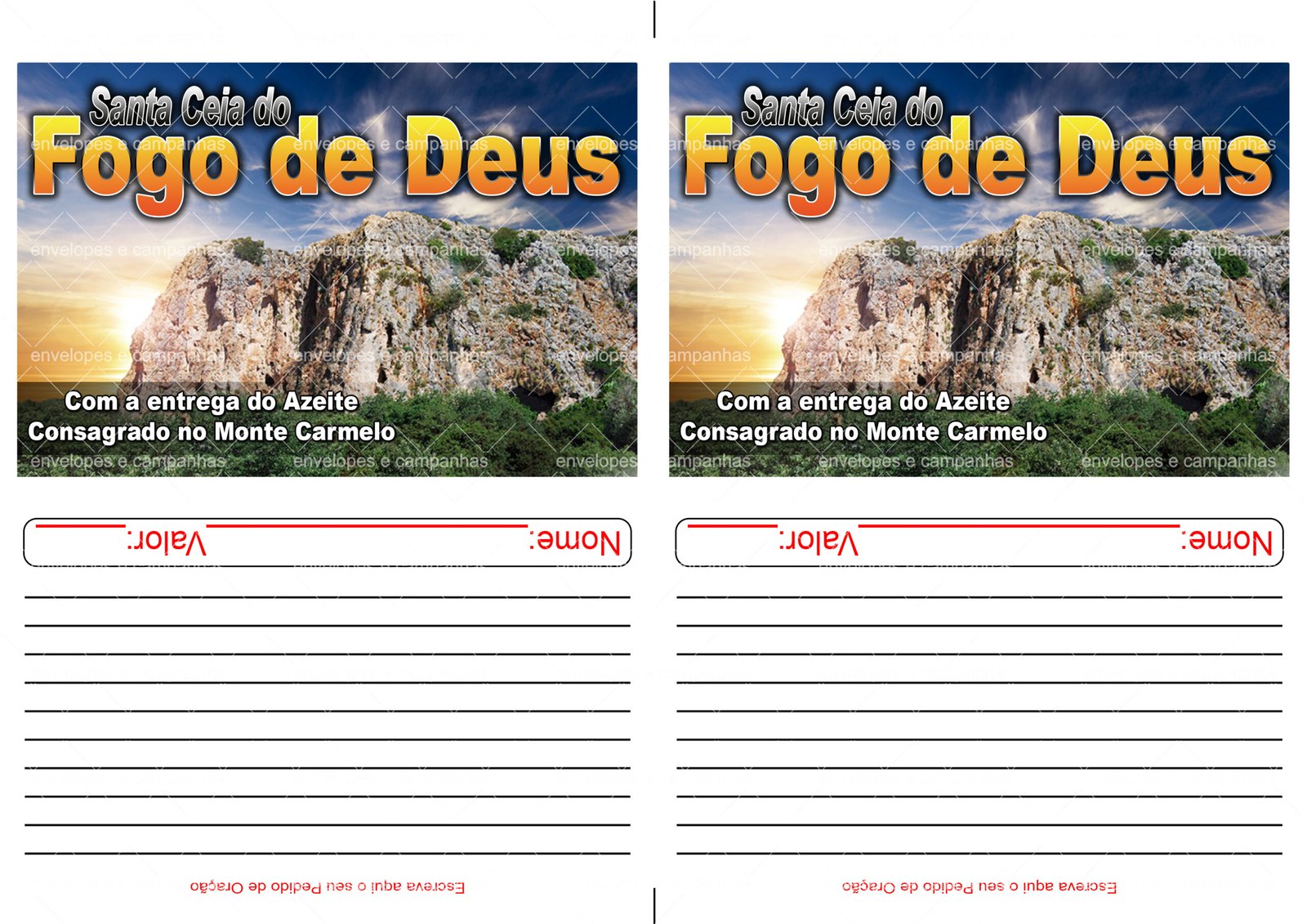 Envelopes 2x1 - Santa Ceia do Fogo de Deus 02
