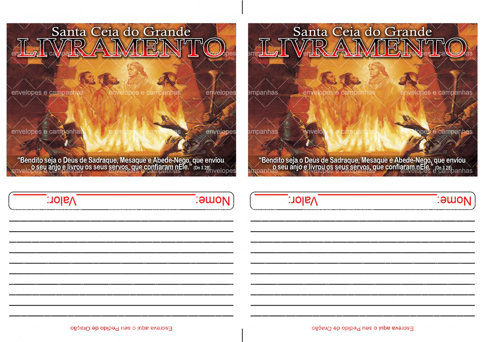 Envelopes 2x1 - Santa Ceia do Grande Livramento 02