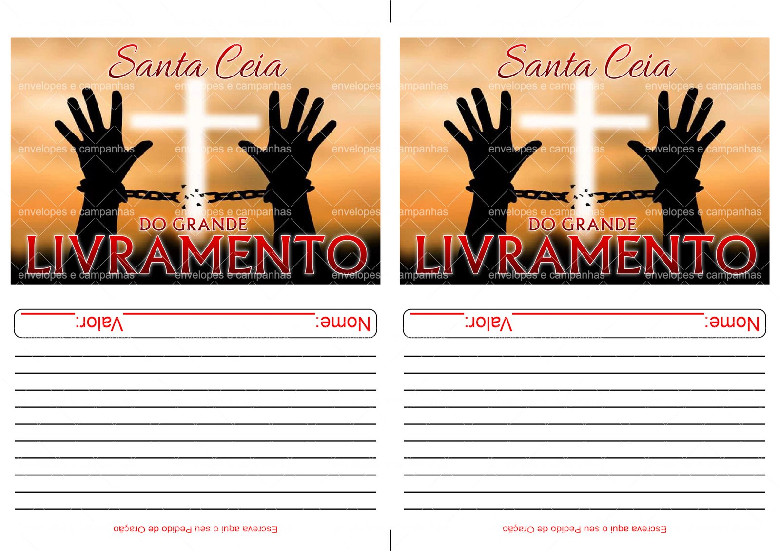 Envelopes 2x1 - Santa Ceia do Grande Livramento 03