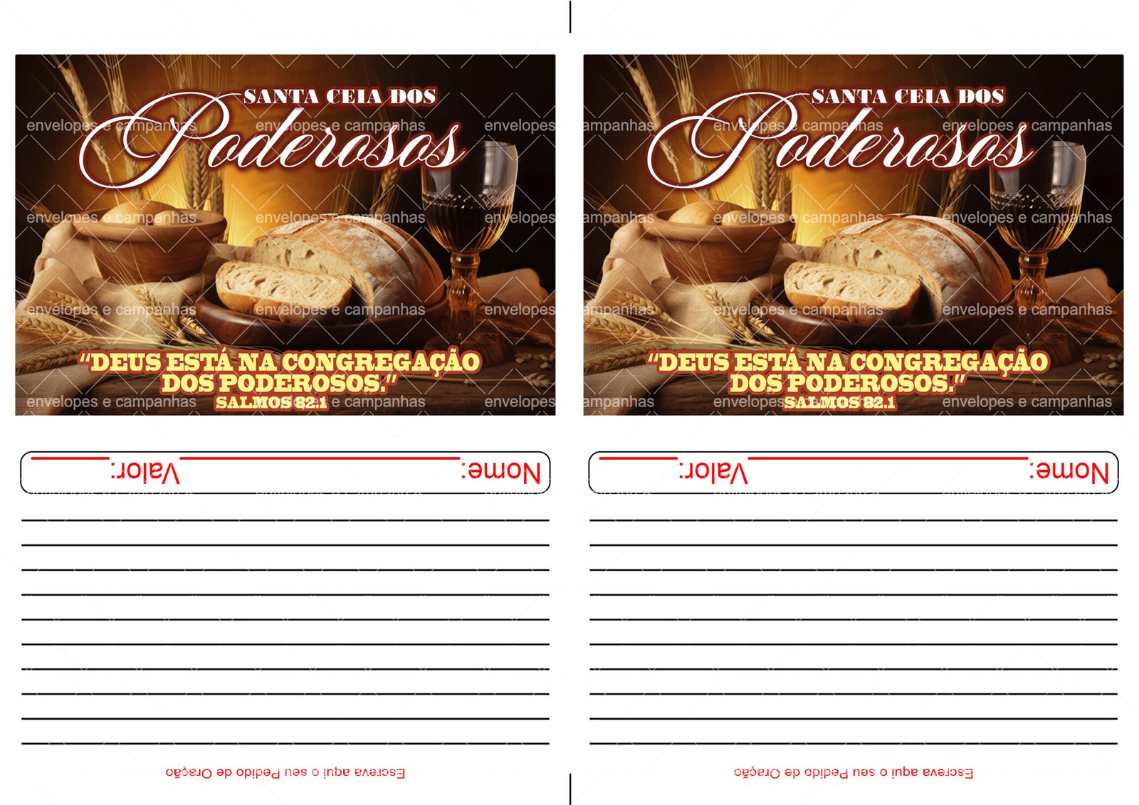 Envelopes 2x1 - Santa Ceia dos Poderosos