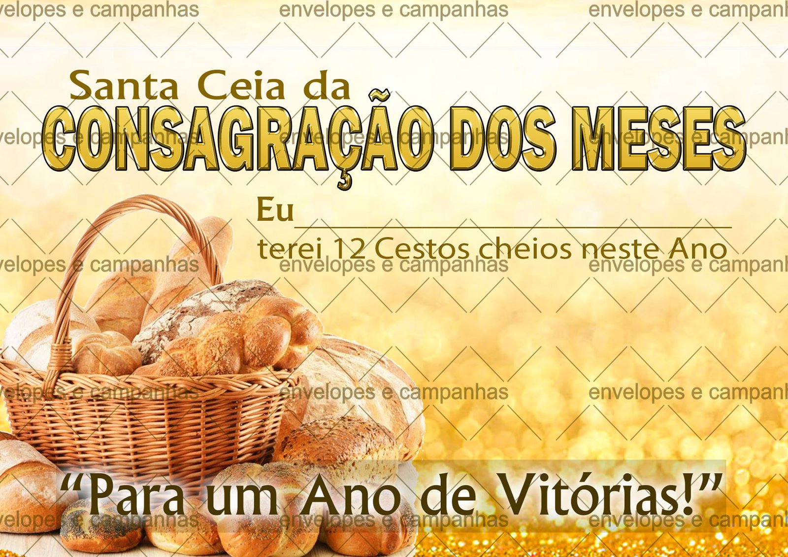 Envelope Santa Ceia da Consagração dos Meses (Envelope 1/2 Ofício ou 2 numa folha A4)