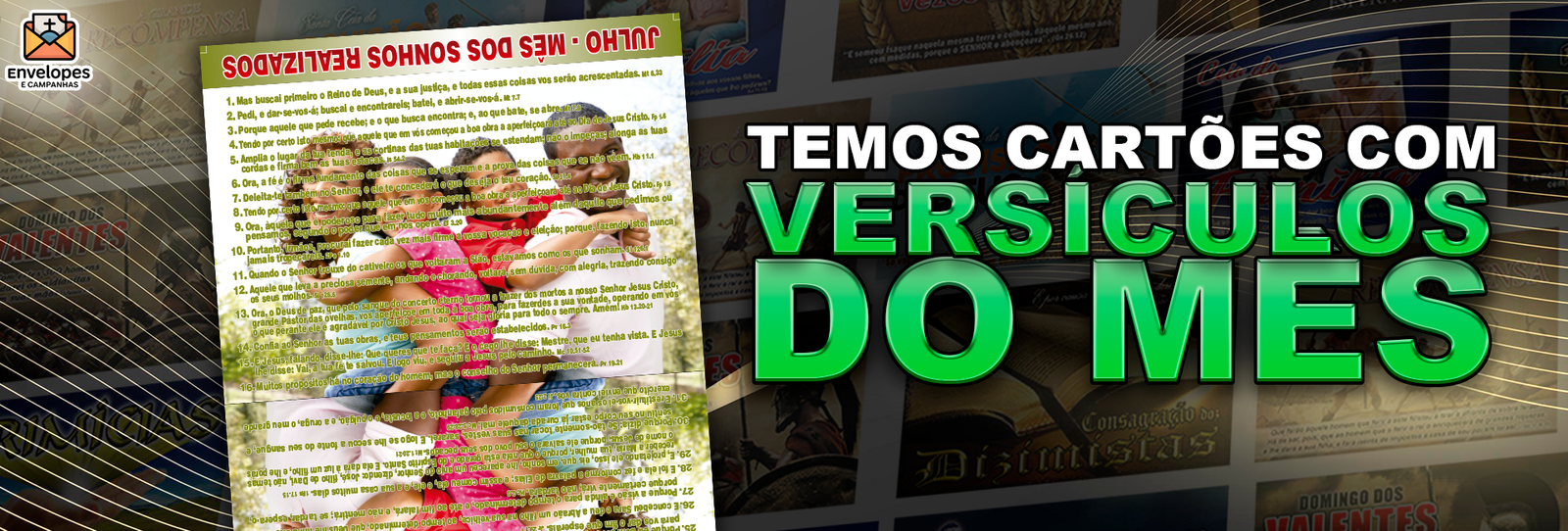 Banner Início - Tema Cartões com Versículos do Mês