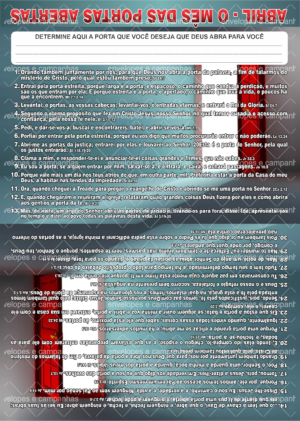 Cartão Abril - O mês das Portas Abertas