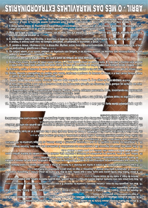 Cartão Abril - O mês das Maravilhas Extraordinárias