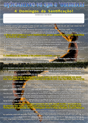 Cartão Fevereiro - O Mês da Santificação 2