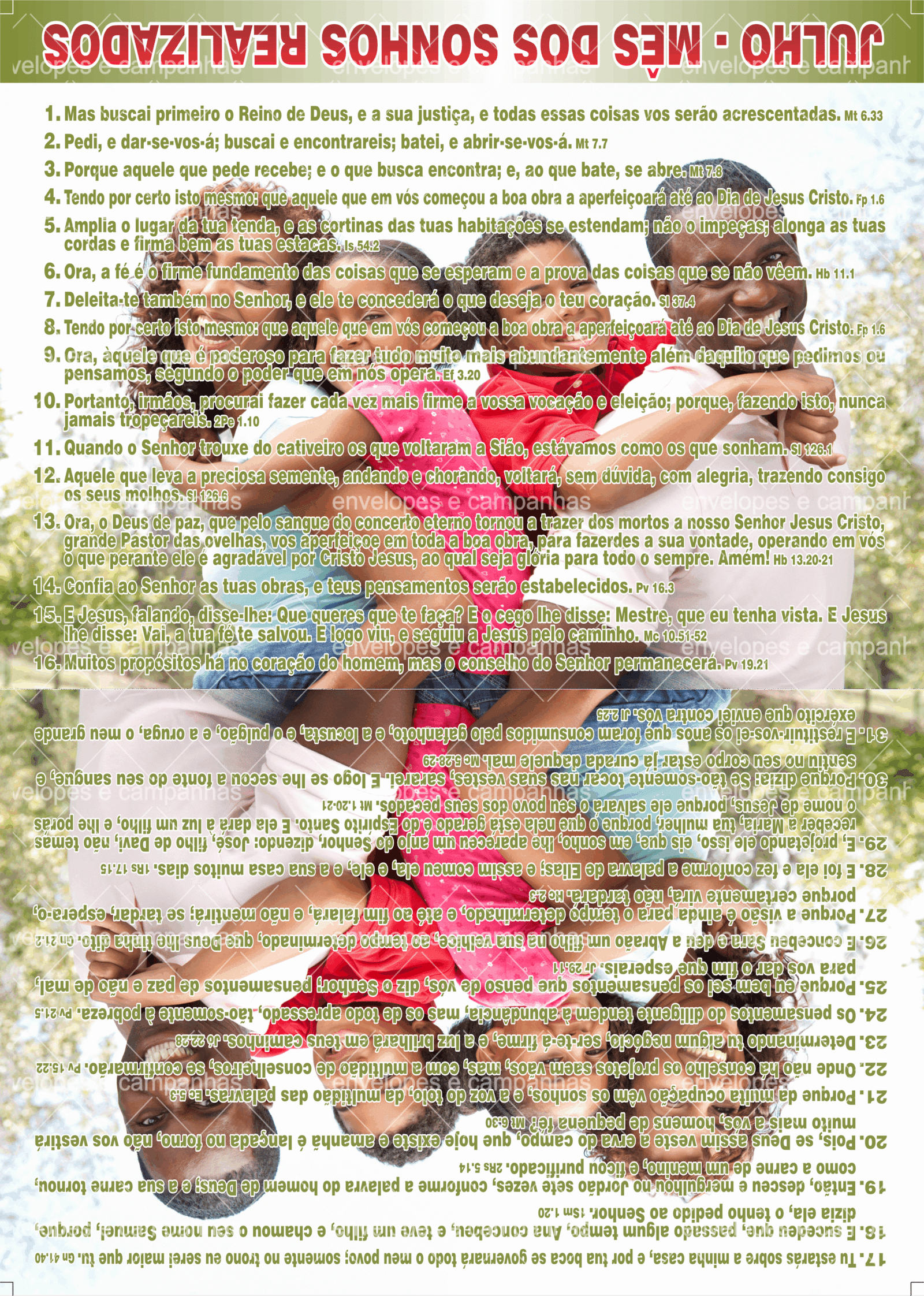 Cartão Julho - Mês dos Sonhos Realizados 1