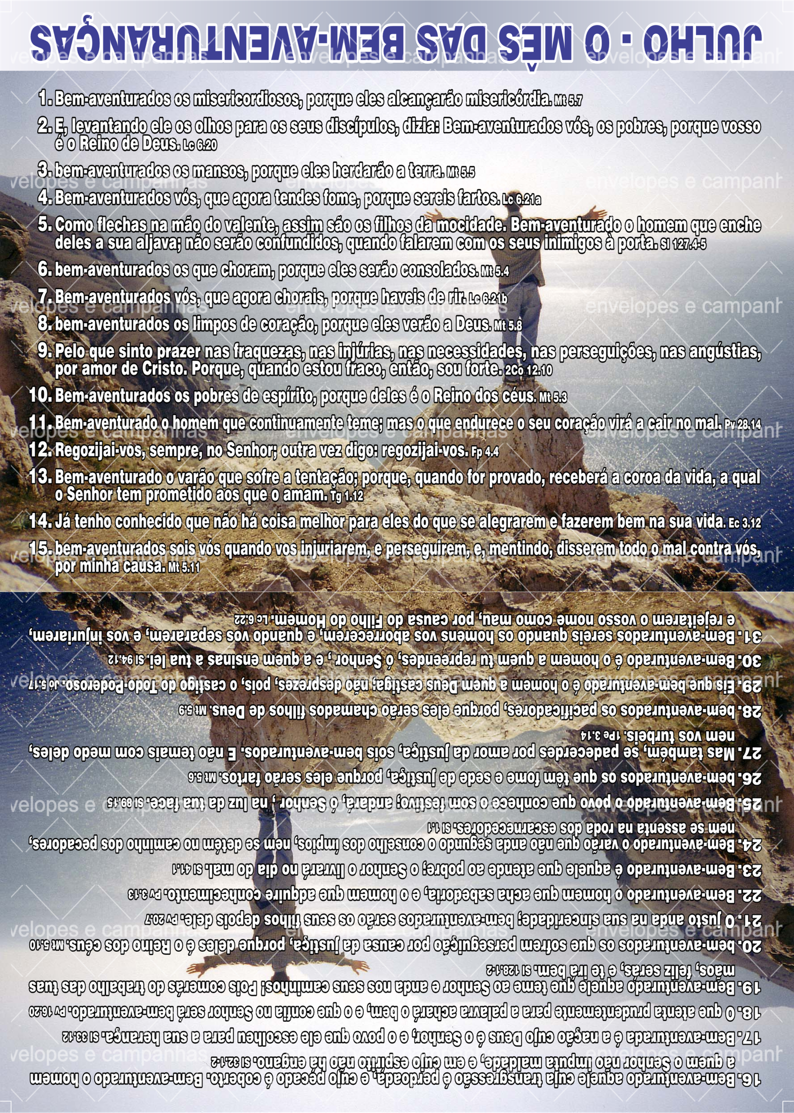 Cartão Julho - O mês das Bem-Aventuranças 1