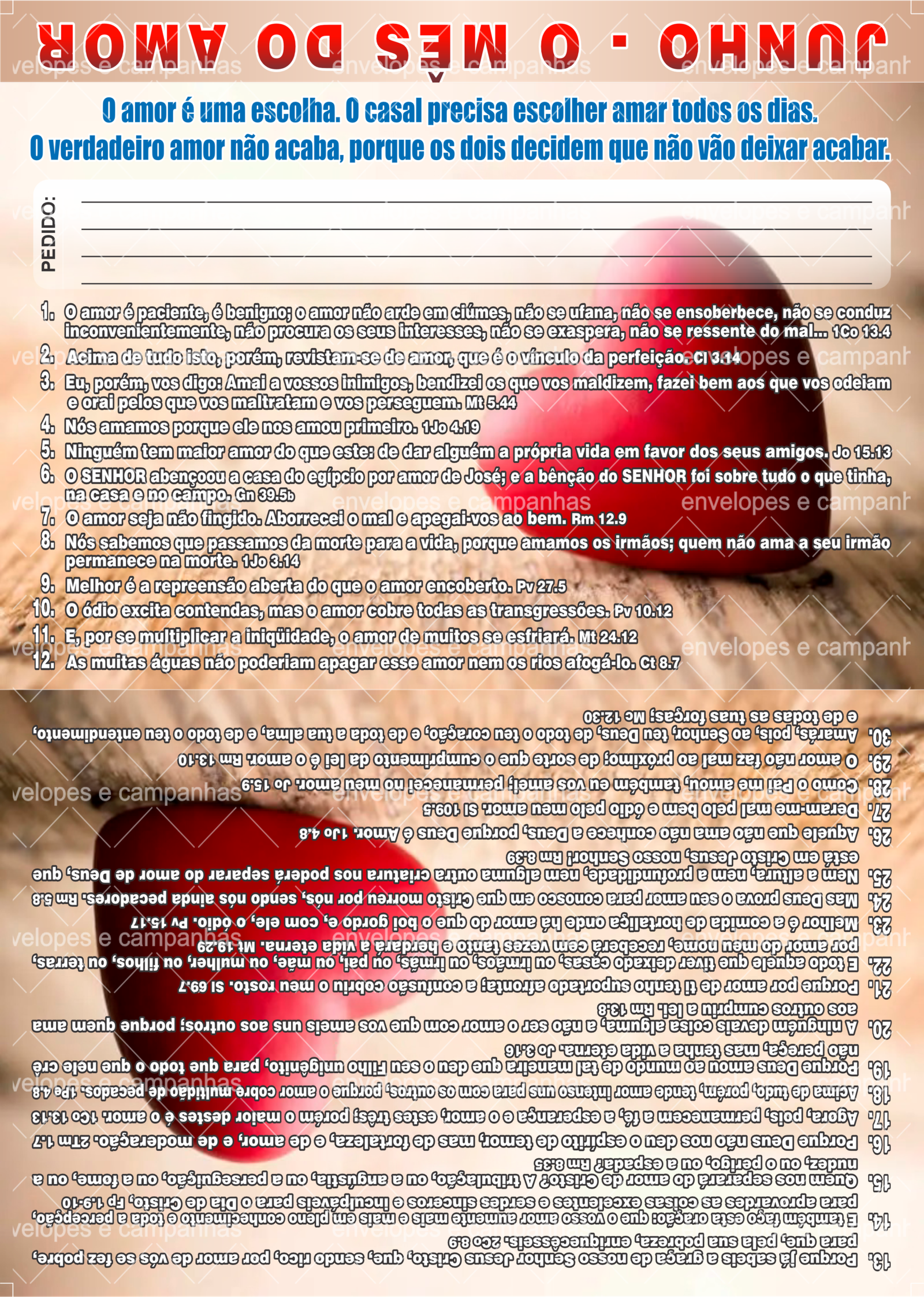 Cartão Junho - O Mês do Amor 1