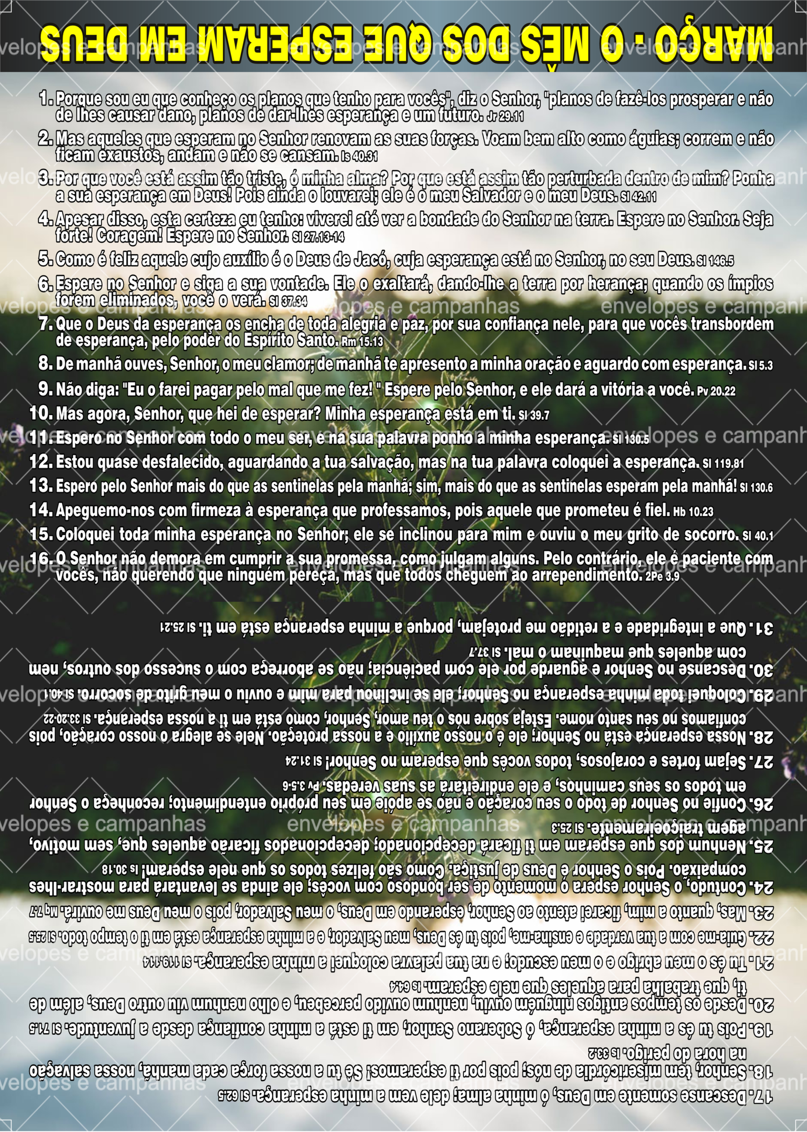 Cartão Março - O Mês dos que esperam em Deus