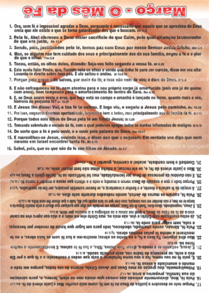 Cartão Março - O Mês da Fé - Grão de mostarda