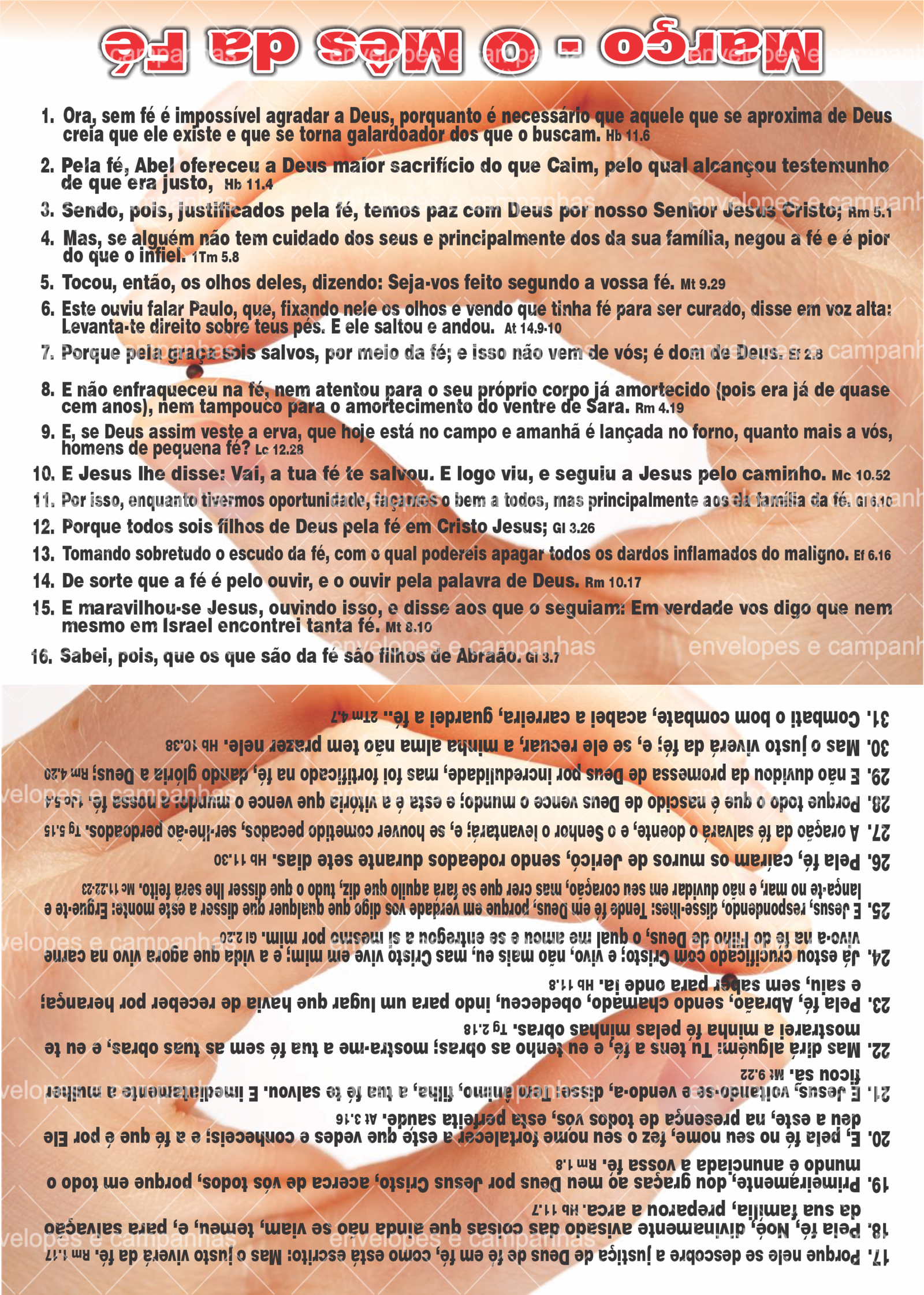 Cartão Março - O Mês da Fé - Grão de mostarda