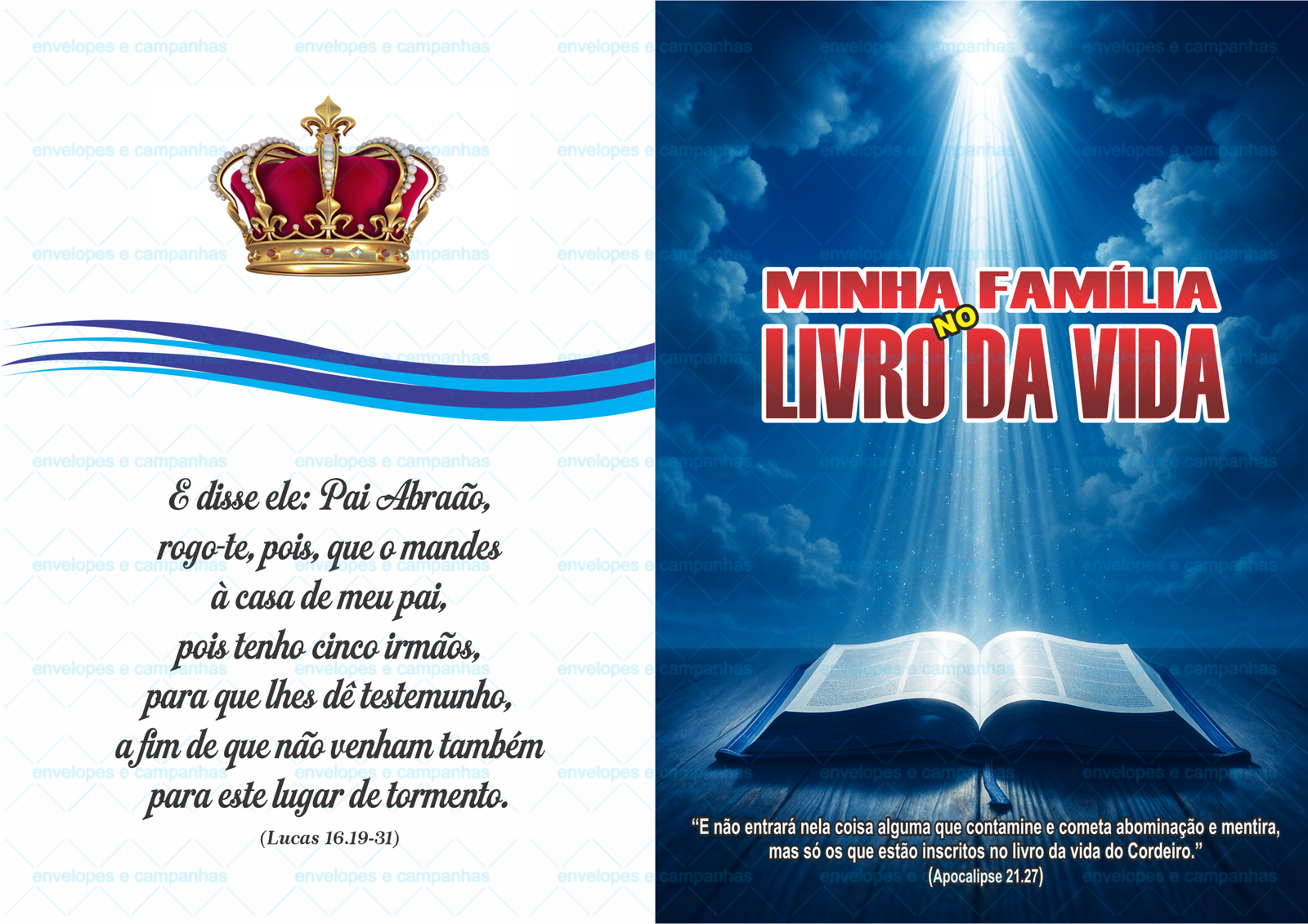 Cartela - Minha Família no Livro da Vida