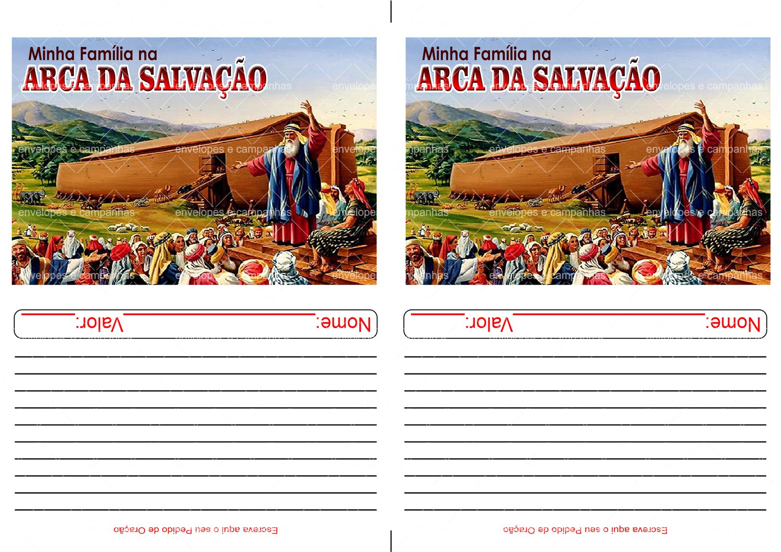 Envelope Arca da Salvação 01 (2 numa folha A4)