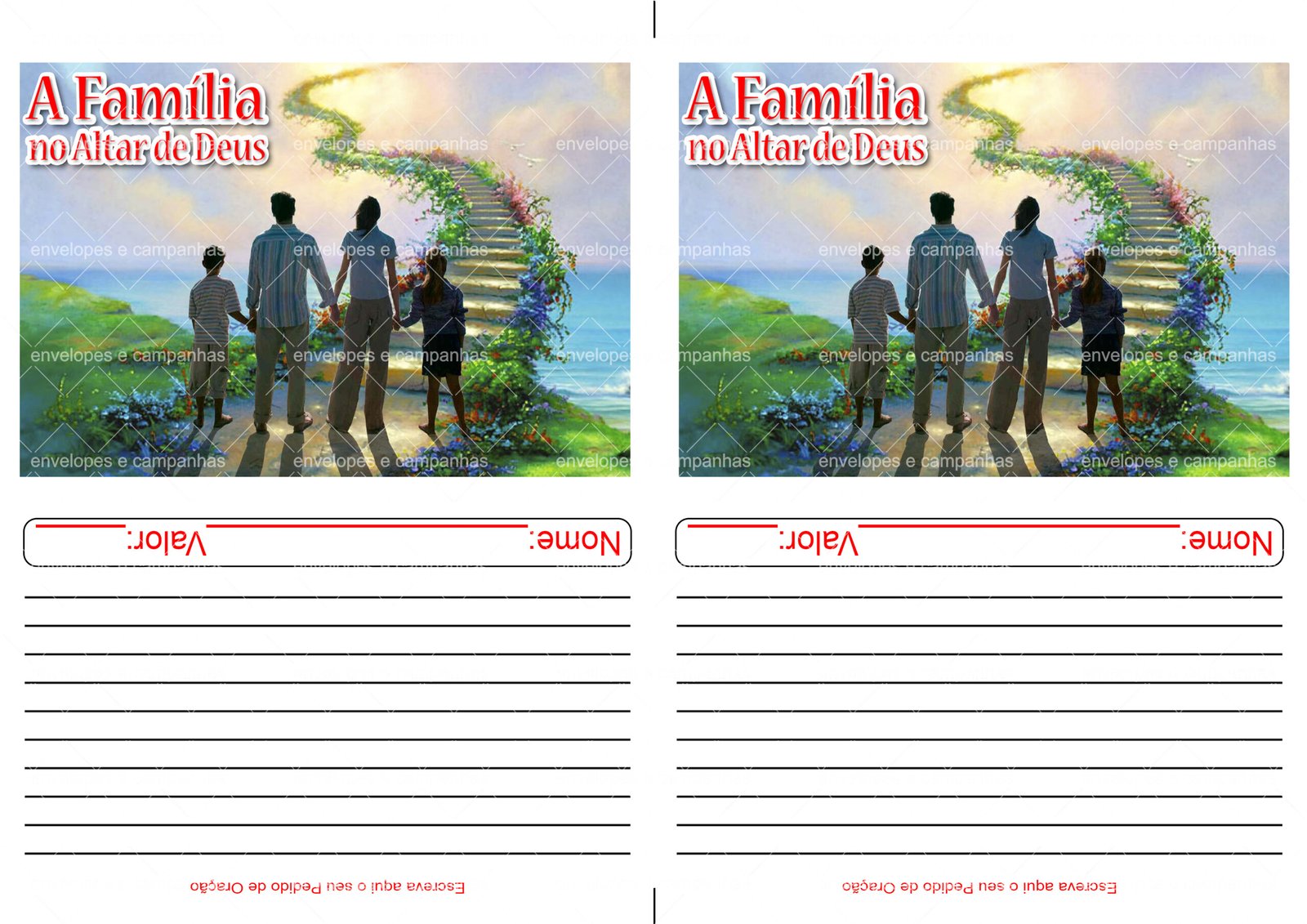 Envelope Família no Altar de Deus 01 (2 numa folha A4)