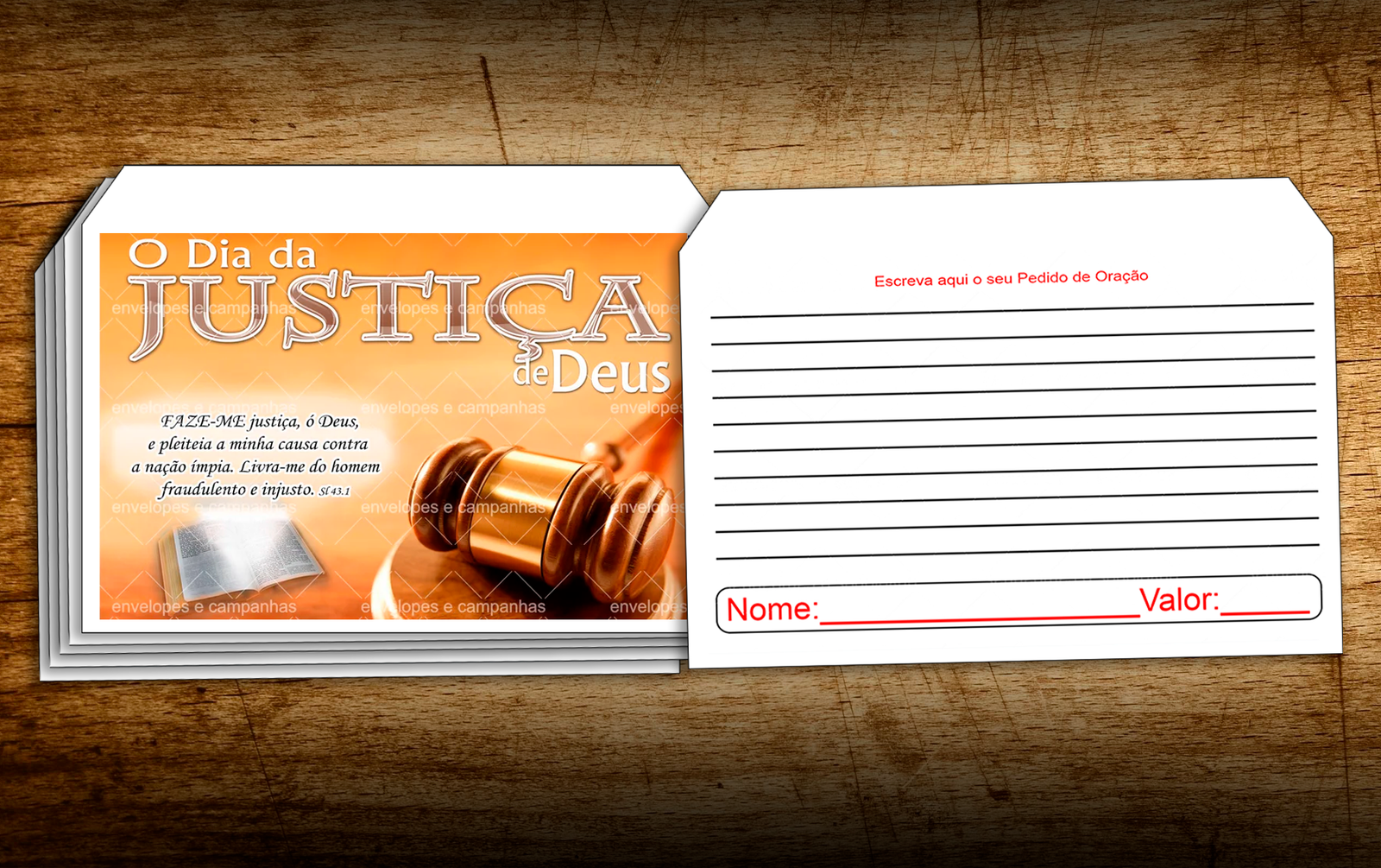 Envelope O Dia da Justiça de Deus