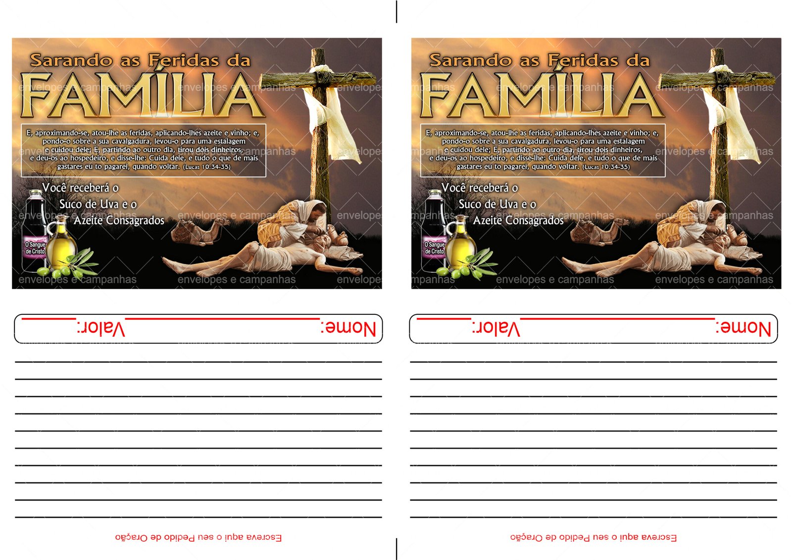 Envelope Sarando as Feridas da Família (2 numa folha A4)