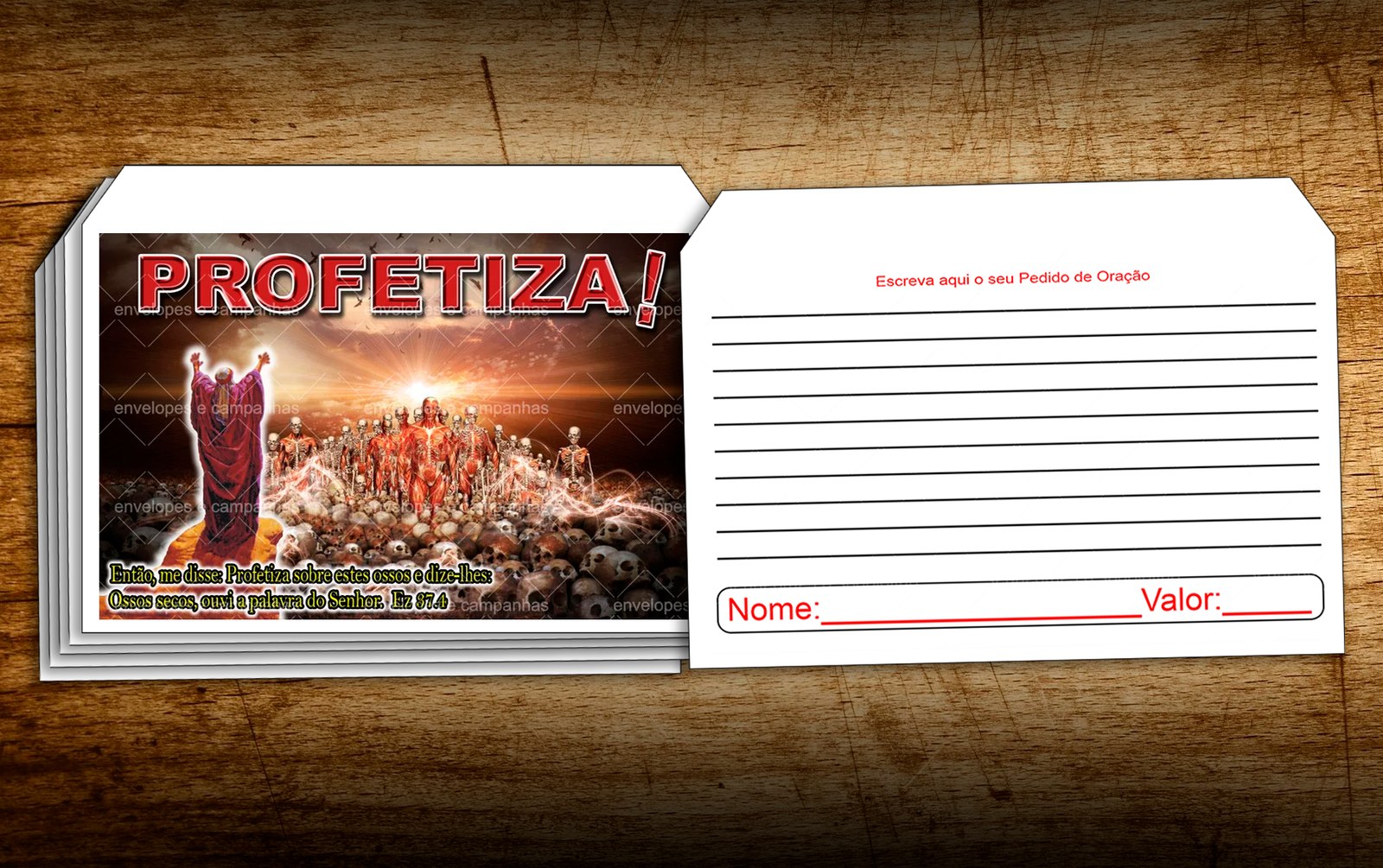 Envelope Vale de Ossos Secos - Profetiza - 2 em uma Folha A4