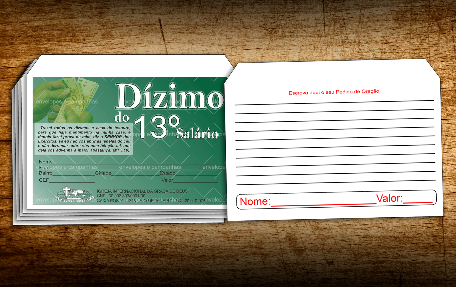 Envelope de Dízimo - Dízimo do 13º - Igreja da Graça