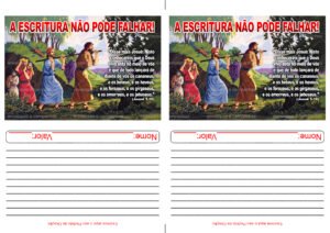 Envelope A escritura não pode falhar - Fruto - Canaã - Espias (2 numa folha A4)