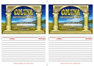 Envelope Coluna no Templo de Deus (2 numa folha A4)