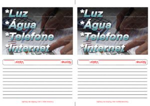 Envelope Despesa Luz Água Telefone Internet (2 numa folha A4)