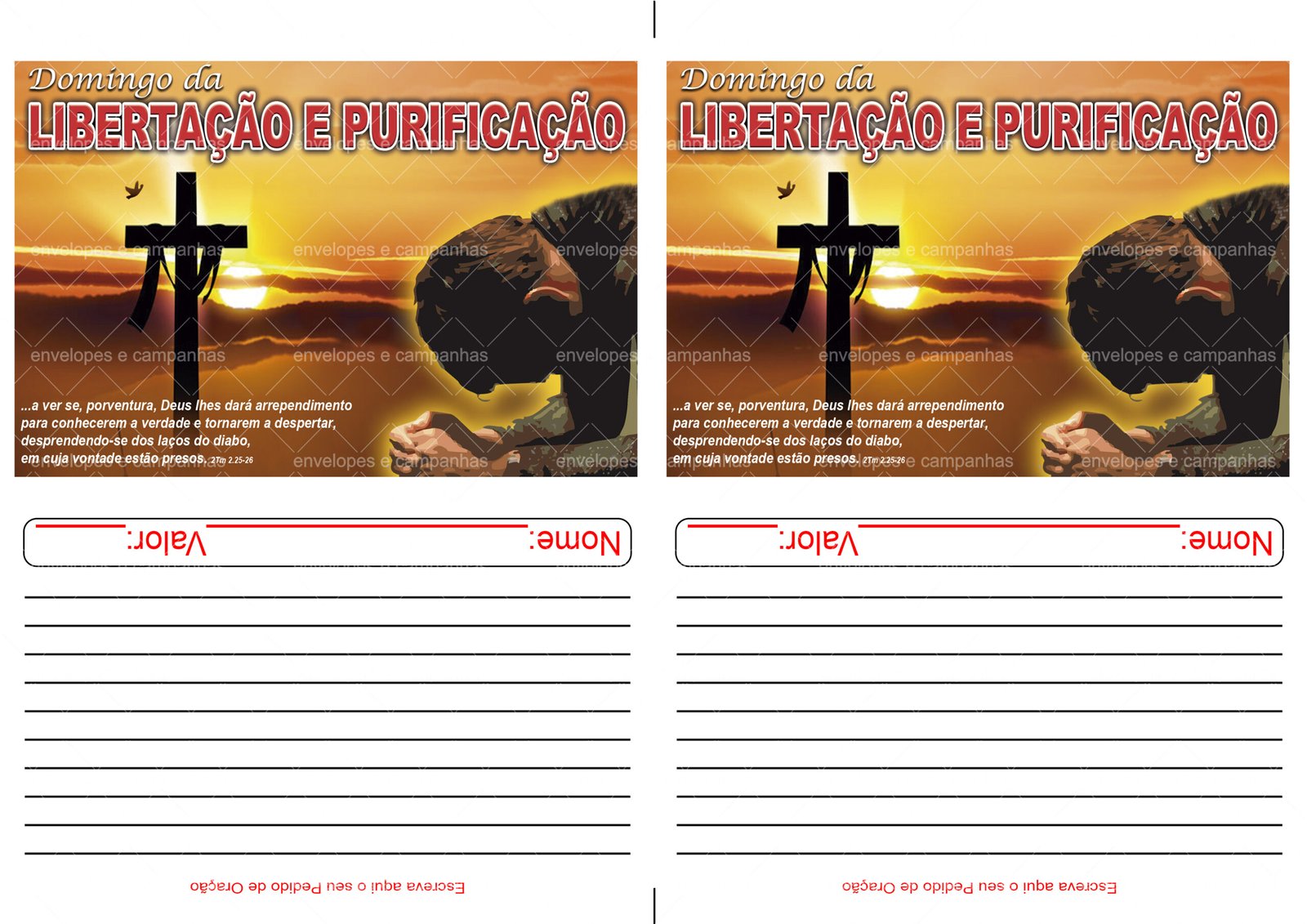 Envelope Domingo da Libertação e Purificação (2 numa folha A4)
