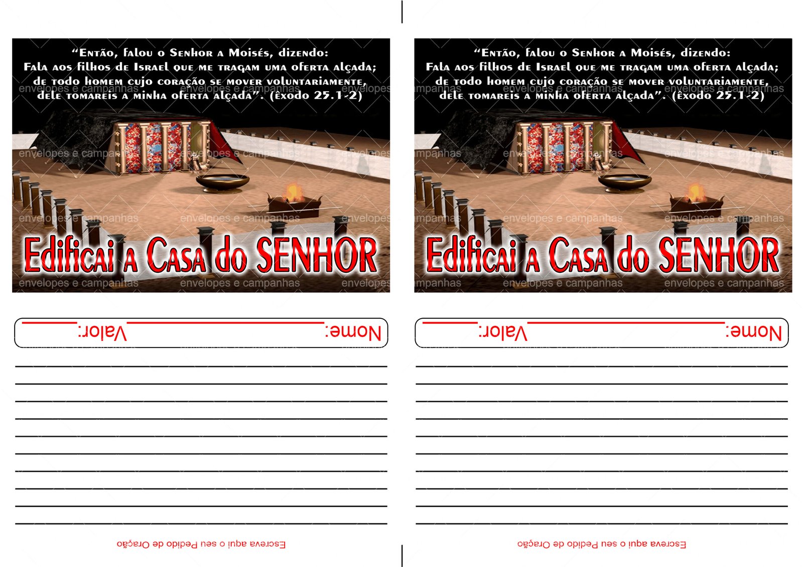 Envelope Edificai a casa do SENHOR 03 (2 numa folha A4)