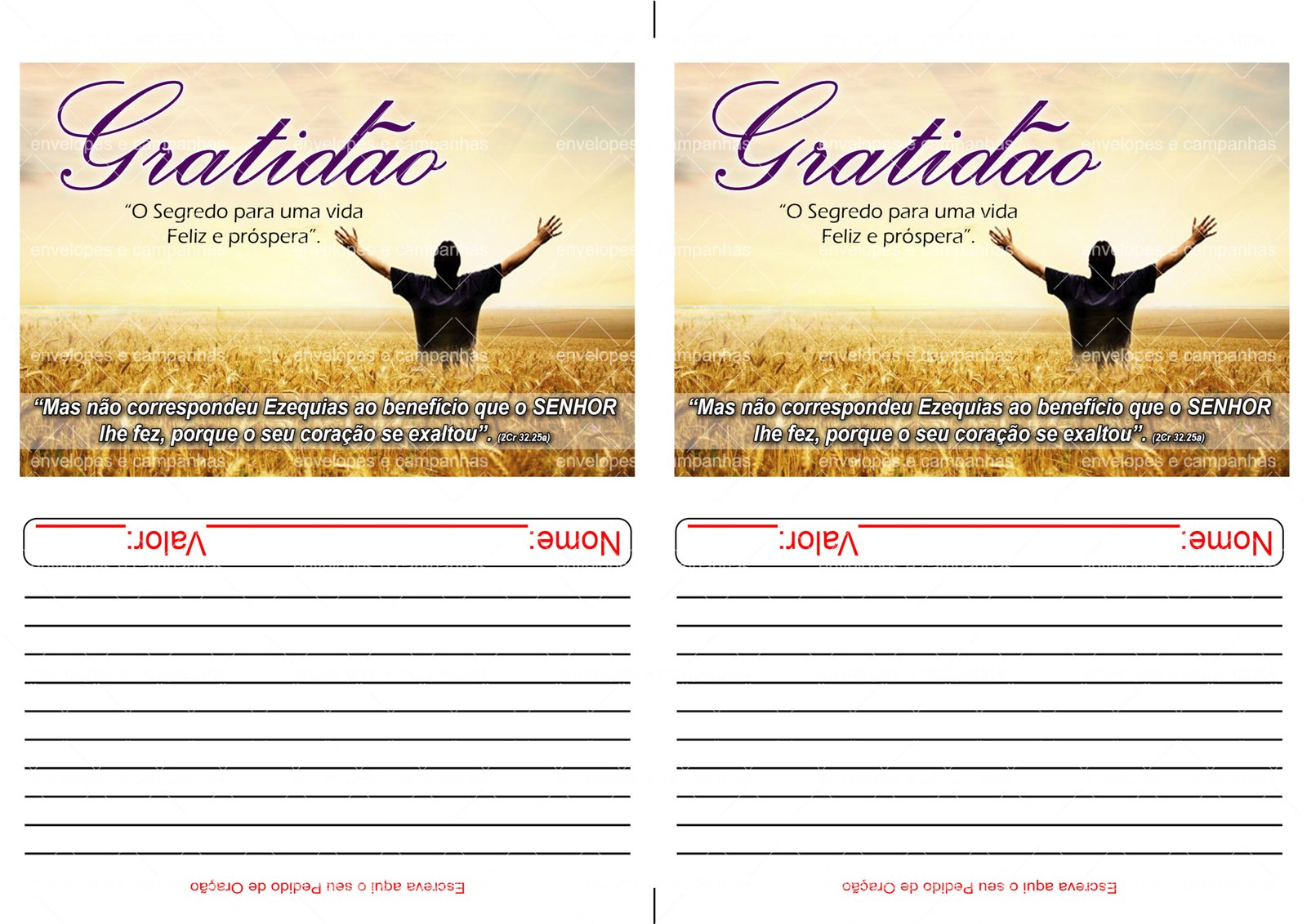 Envelope Gratidão 02 (2 numa folha A4)