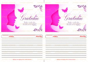 Envelope Gratidão - Mulheres (2 numa folha A4)