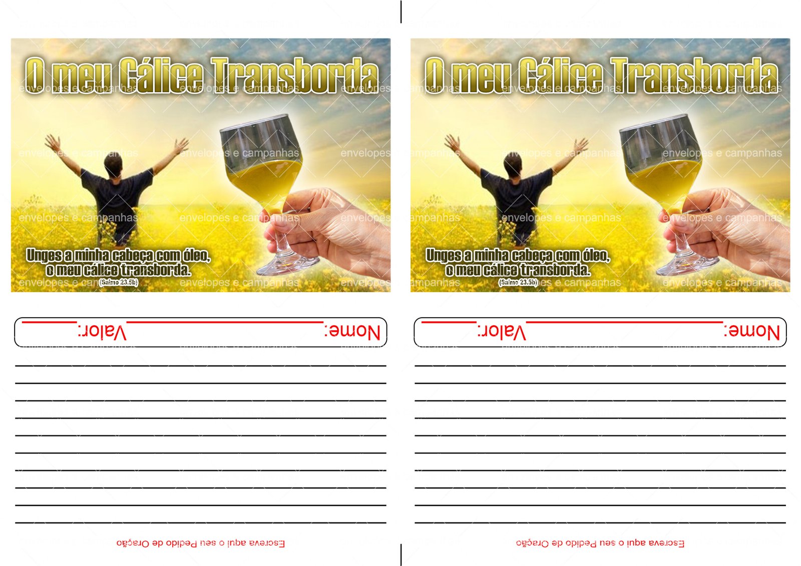 Envelope O meu Cálice Transborda