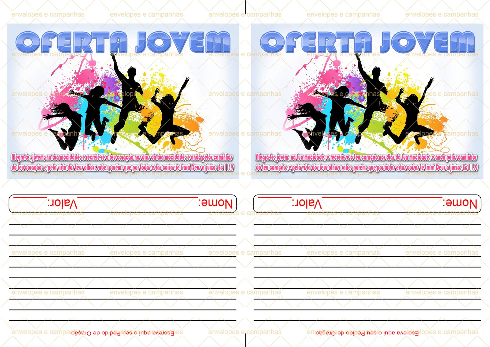 Envelope OFERTA JOVEM (2 numa folha A4)