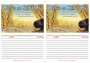 Envelope Oferta ao SENHOR 02 (2 numa folha A4)