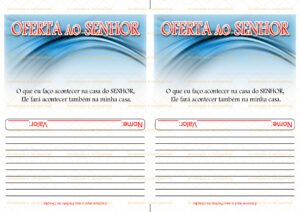 Envelope Oferta ao SENHOR 03 (2 numa folha A4)