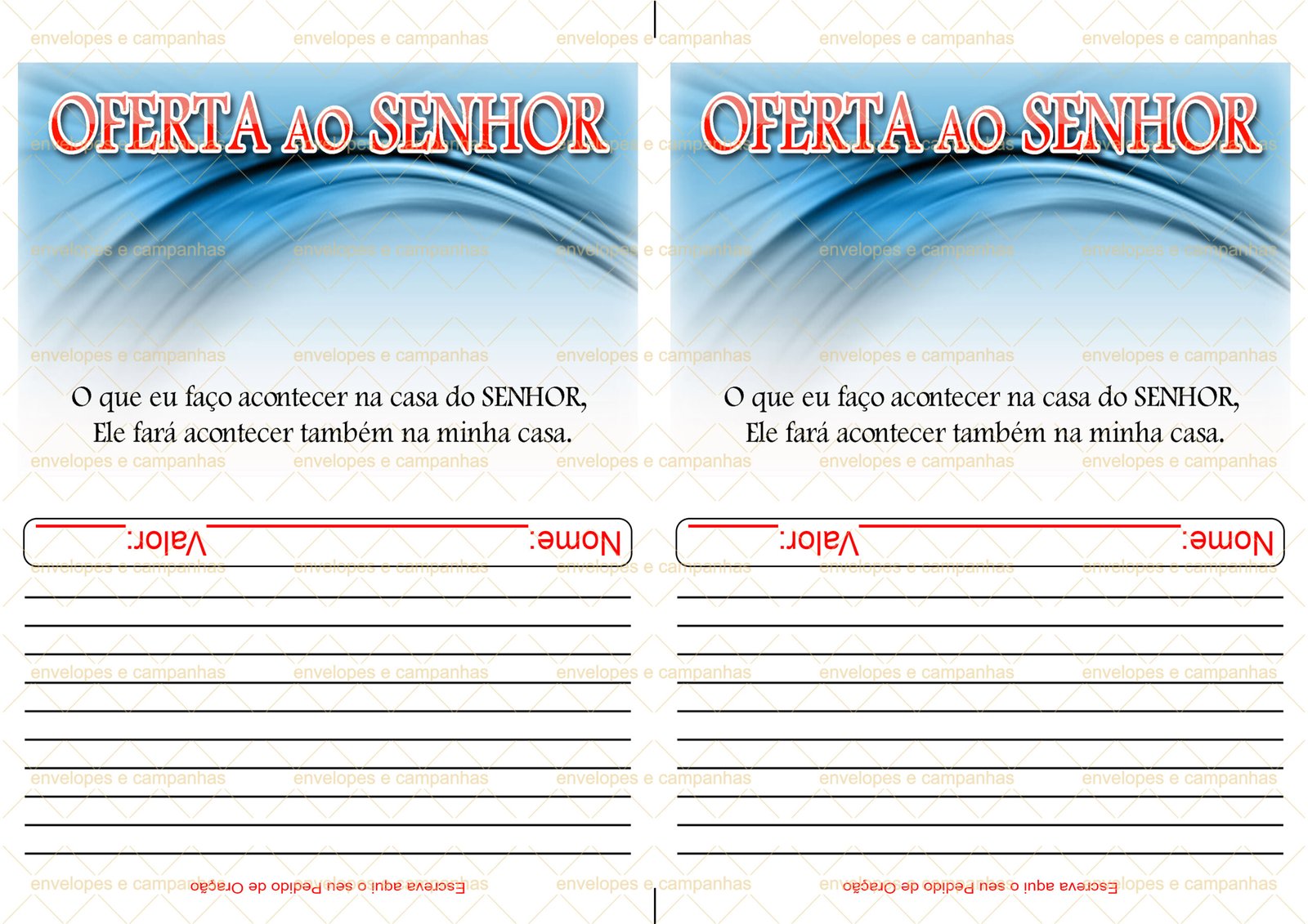 Envelope Oferta ao SENHOR 03 (2 numa folha A4)