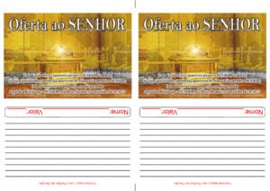 Envelope Oferta ao SENHOR - Arca da Aliança (2 numa folha A4)