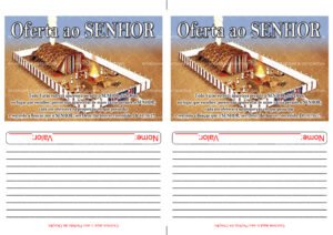 Envelope Oferta ao SENHOR - Tabernáculo (2 numa folha A4)