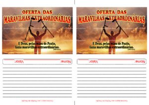 Envelope Oferta das Maravilhas Extraordinárias (2 numa folha A4)
